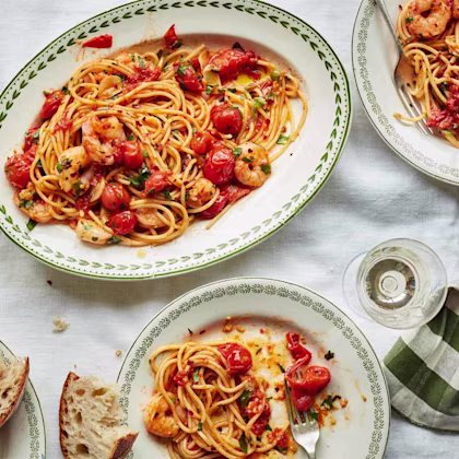 Spicy Prawn and Cherry Tomato Spaghetti