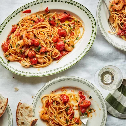 Spicy Prawn and Cherry Tomato Spaghetti