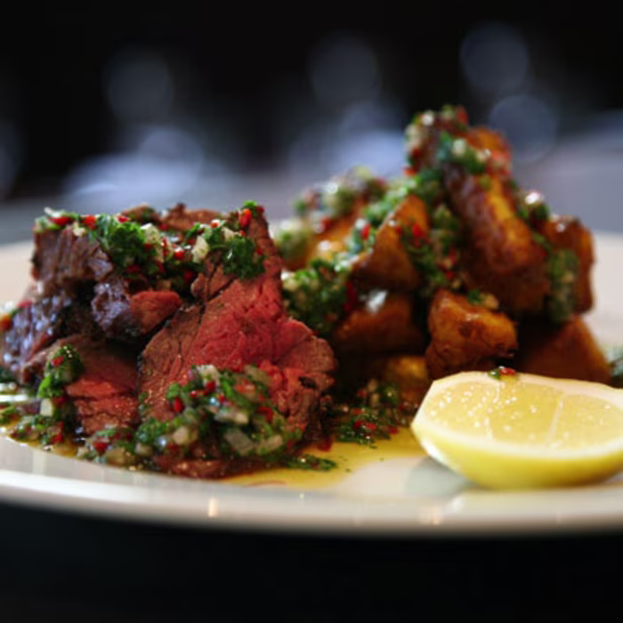Rump Steak and Parsnip Chips