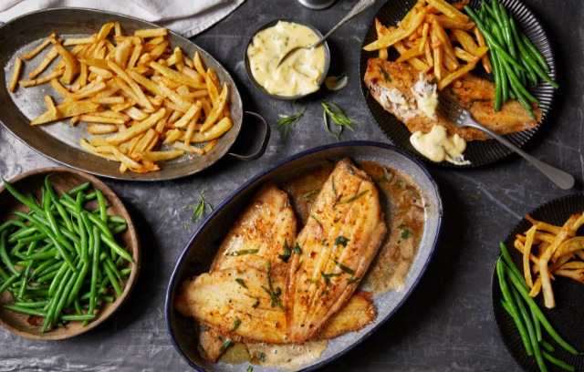 Sole Meunière with Crispy Chips and Garlic Aioli