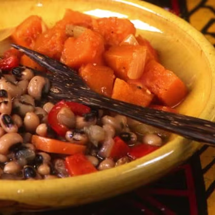 Black Eyed Bean Stew with Spicy Pumpkin
