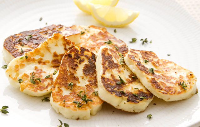Warm Halloumi with Herbs