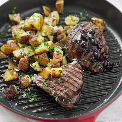 Slow-braised Venison with Blackcurrant and Thyme