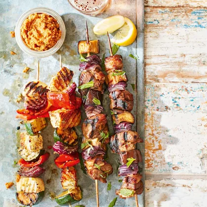 Romesco Halloumi Kebabs