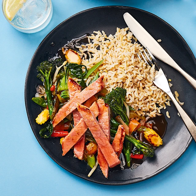 Sweet and Sour Gammon with Stir-fried Veg