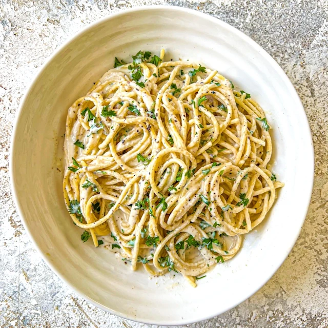 Creamy Tofu Lemon Pasta