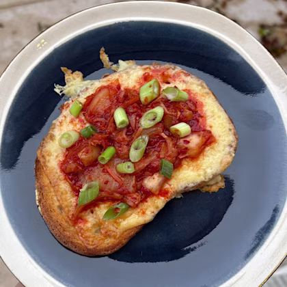 Kimchi and Cheddar Toast