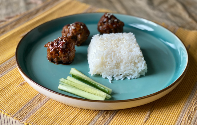 Sticky Pork Ball Rice