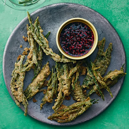 Samphire and Herb Tempura with Ponzu Sauce