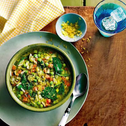 Lemon Orzo Vegetable Soup