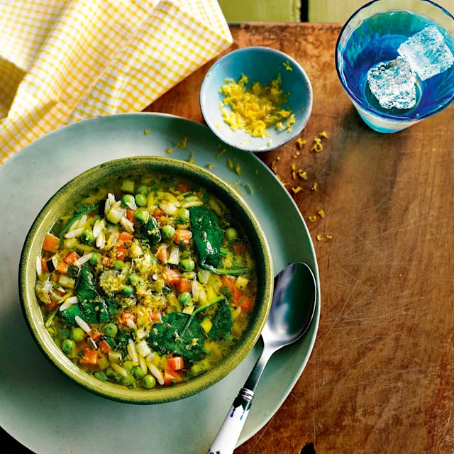 Lemon Orzo Vegetable Soup