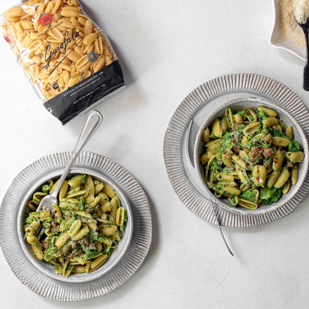 Gnocchi Sardi with Broccoli and Sausage