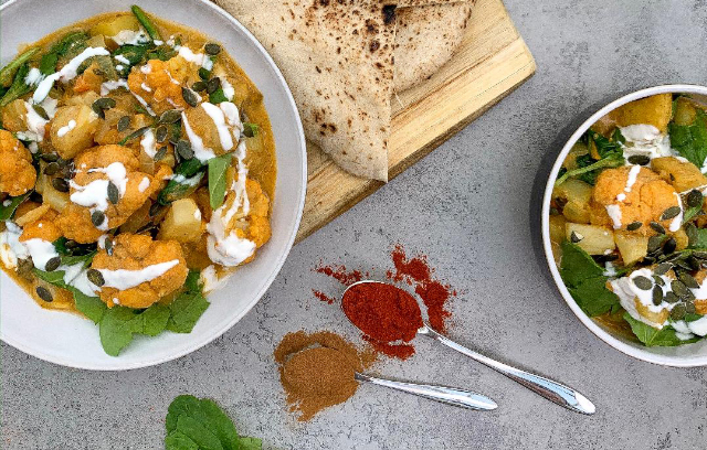 New Potato, Cauliflower & Spinach Curry