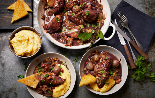 Coq au Vin with Polenta