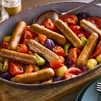 Veggie Sausage Traybake