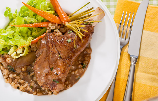 Lamb Shanks with Mint & Balsamic Pearl Barley