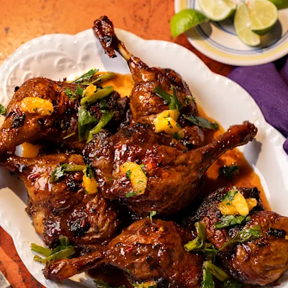 Duck with Guava Sauce and Charred Spring Onion Salsa