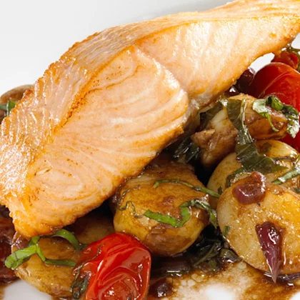 Salmon Fillets with Hot Potato Salad