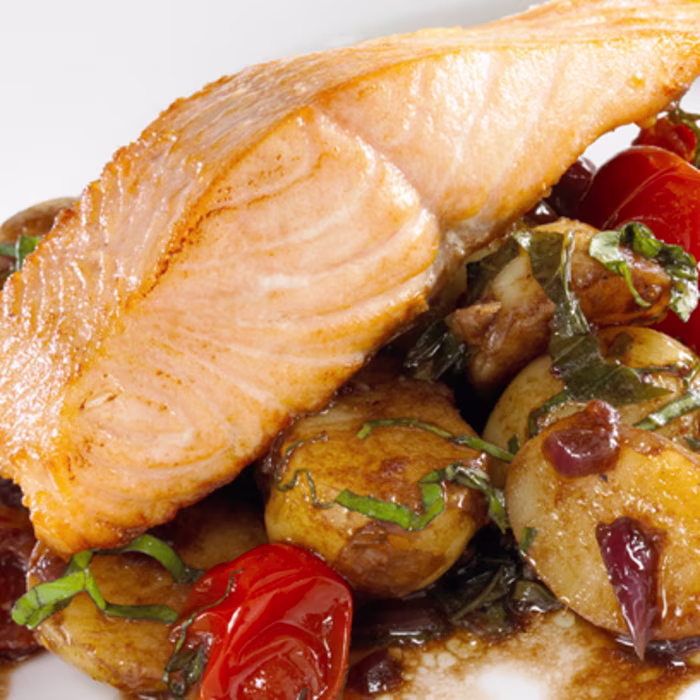 Salmon Fillets with Hot Potato Salad