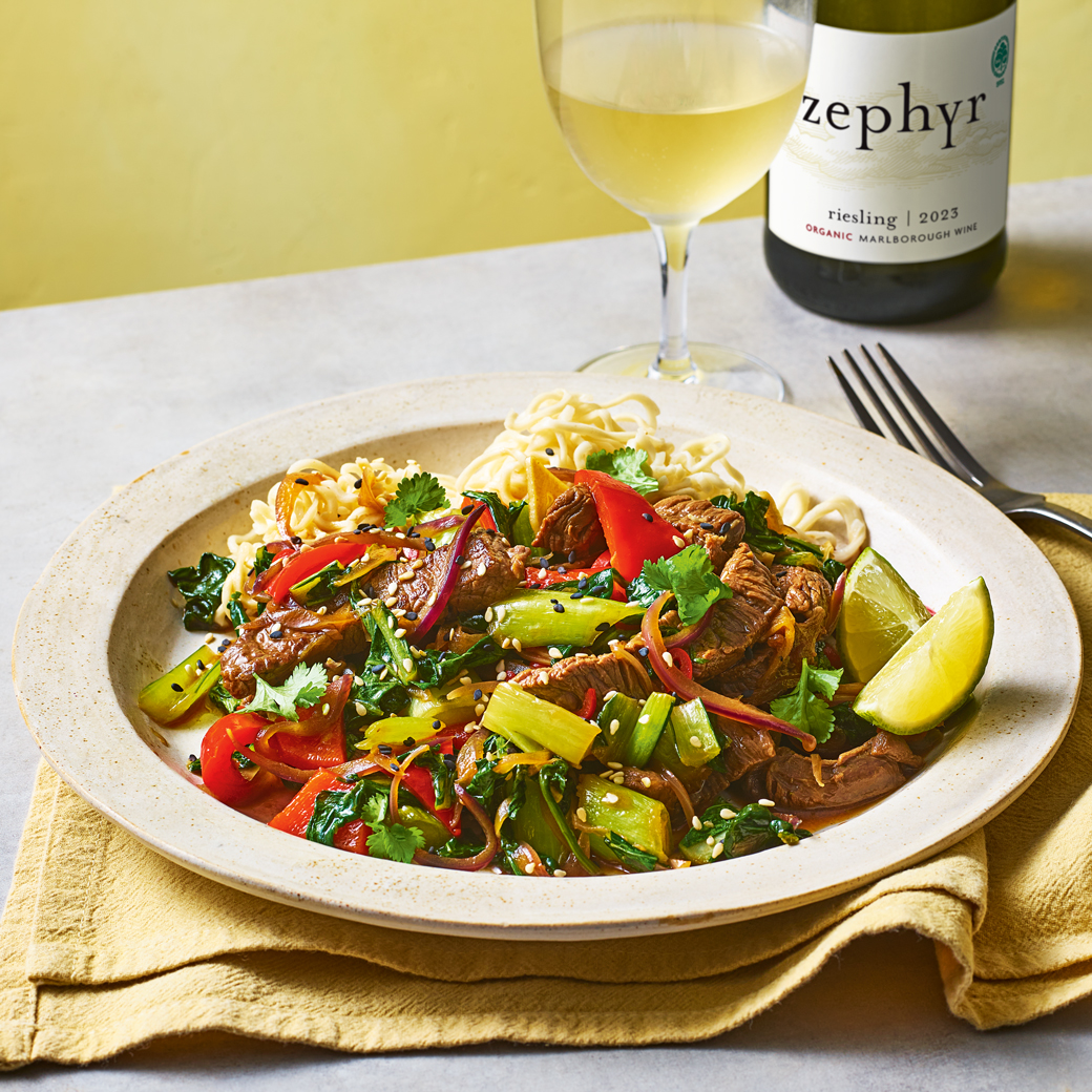Beef, Wild Garlic and Choi Sum Stir-fry