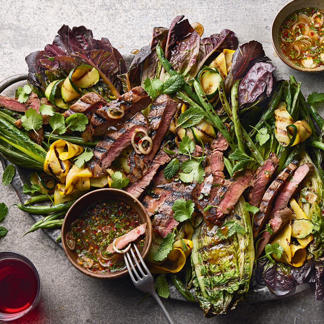 Thai-style Dipping Steak and Charred Veg Salad