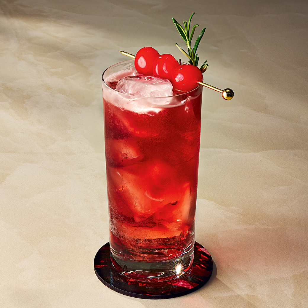 Sour Cherry Dark and Stormy Cocktail