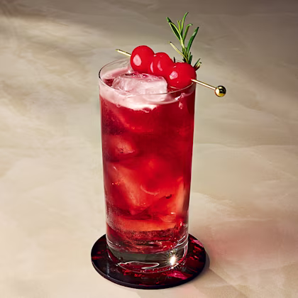 Sour Cherry Dark and Stormy Cocktail