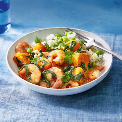 Thai Prawn, Butternut and Spinach Curry