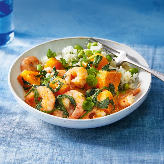 Thai Prawn, Butternut and Spinach Curry