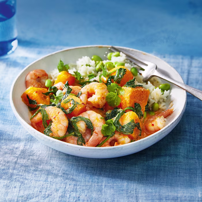 Thai Prawn, Butternut and Spinach Curry