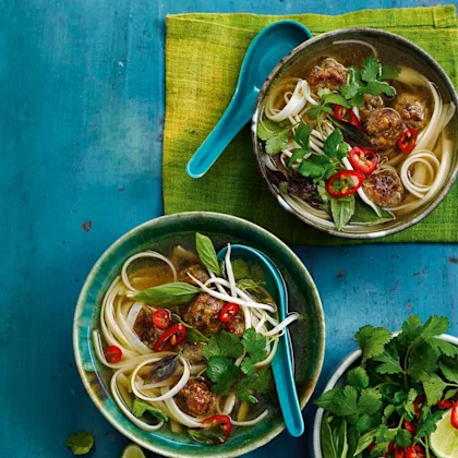 Pho with Asian Meatballs