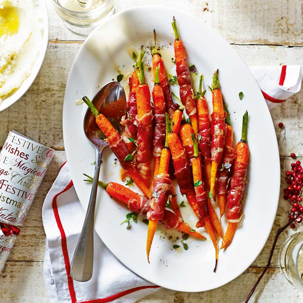 Baby Carrots wrapped in Proscuitto