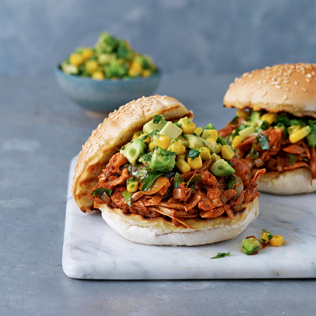 BBQ Pulled Jackfruit with Sweetcorn Salsa