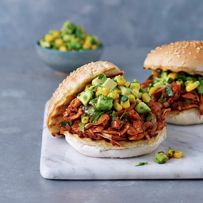 BBQ Pulled Jackfruit with Sweetcorn Salsa