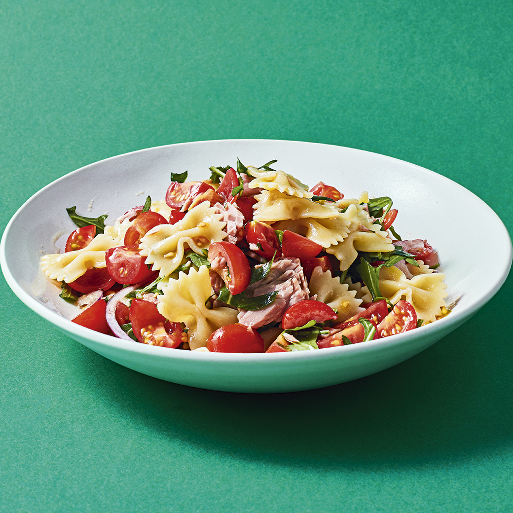 Tuna Pasta Salad with Cherry Tomatoes