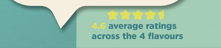 4.6 averge ratings across the 4 flavours