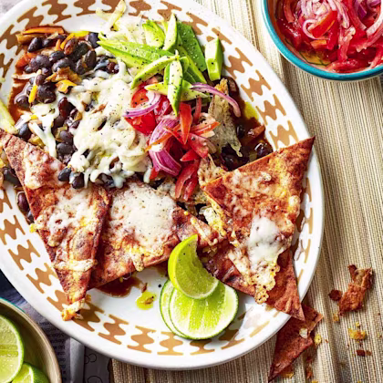 Mexican black beans with nachos