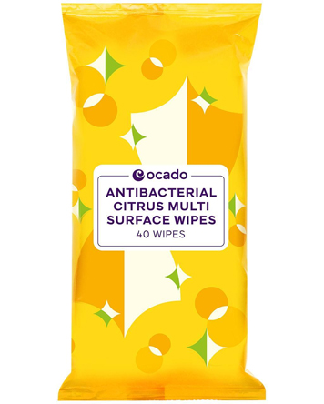 Ocado Antibacterial Multi Surface Citrus Wipes 40 per pack