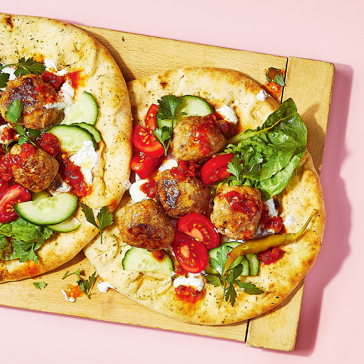 Turkish-Style Meatball Flatbreads
