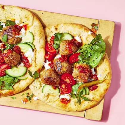 Turkish-Style Meatball Flatbreads