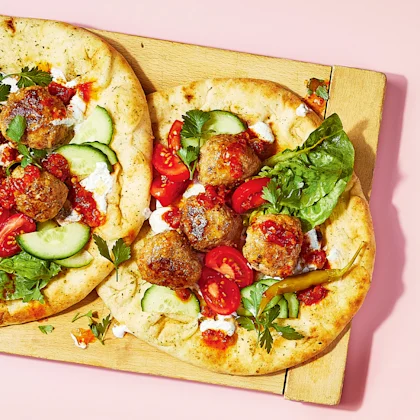 Turkish-Style Meatball Flatbreads