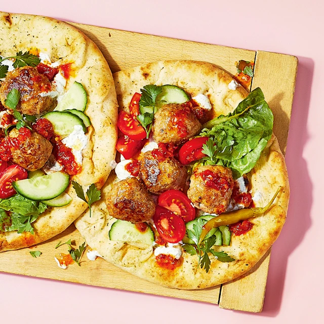Turkish-Style Meatball Flatbreads