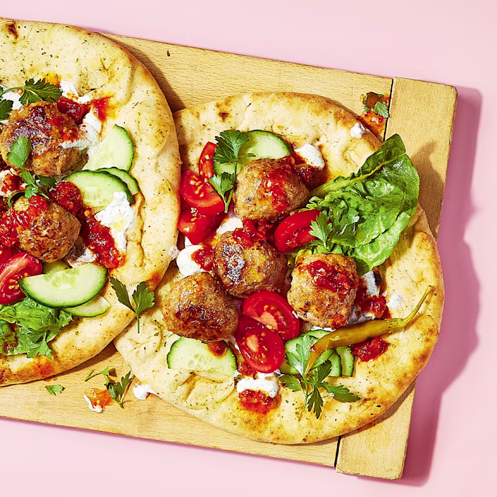 Turkish-Style Meatball Flatbreads