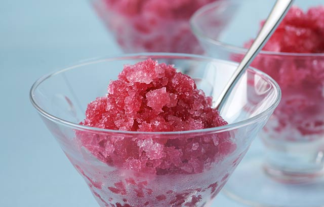 Pomegranate and Cherry Granita