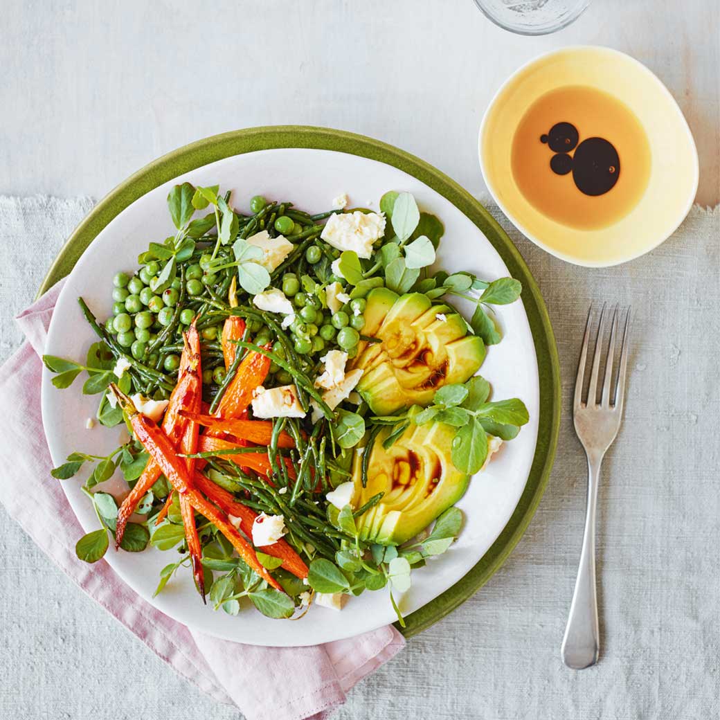 Baby carrot and samphire salad