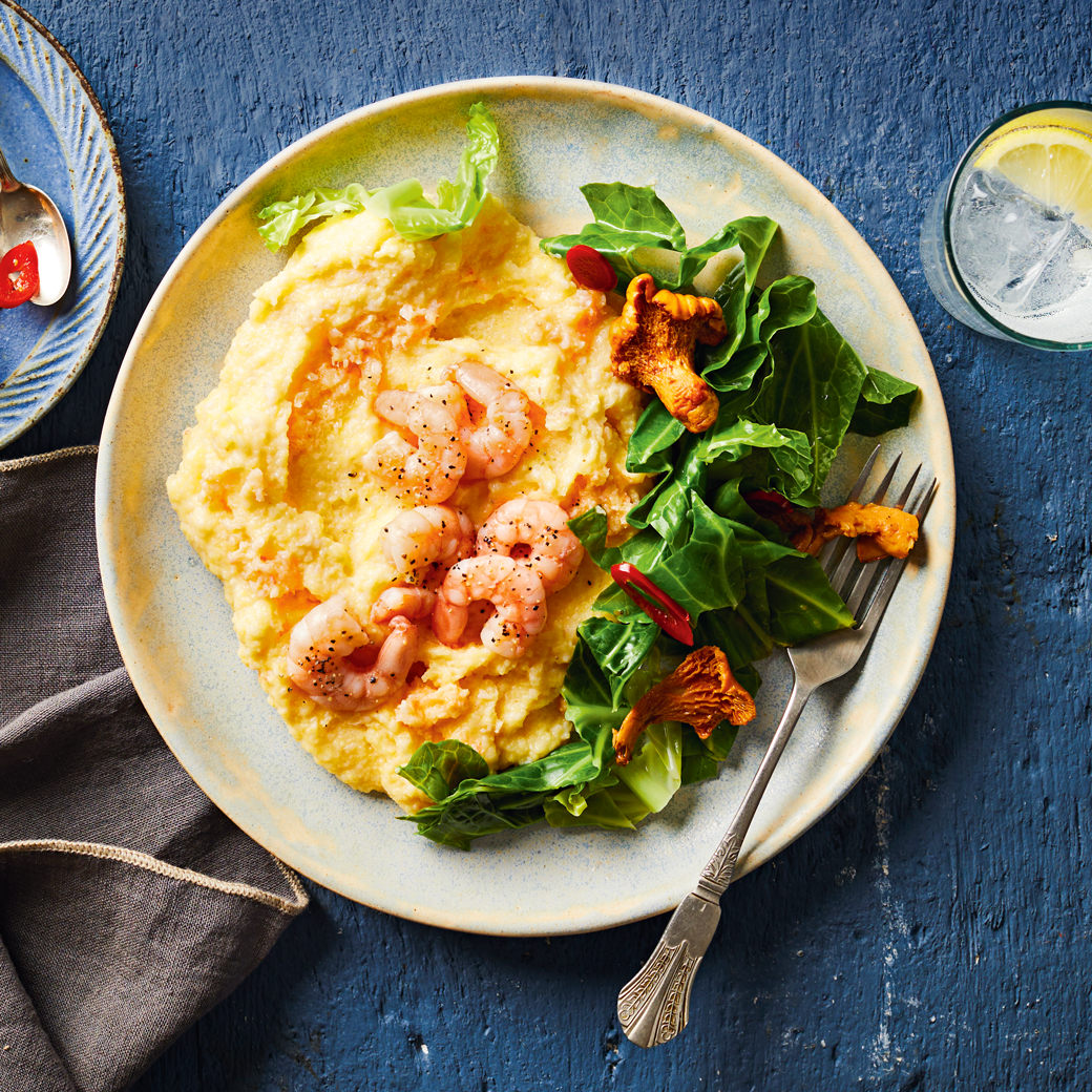 Shrimp and Grits with Collard Greens