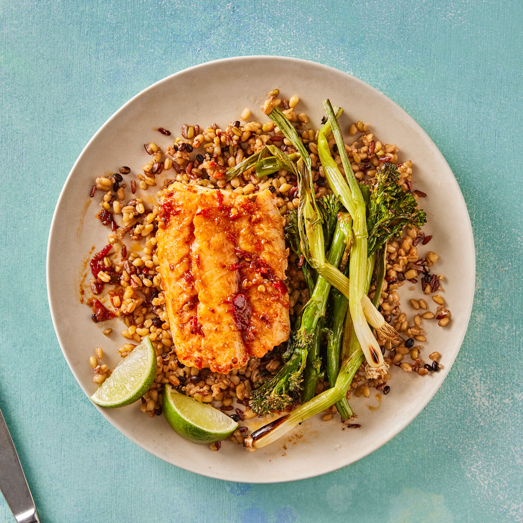 Chipotle Roasted Cod with Salad Onions  