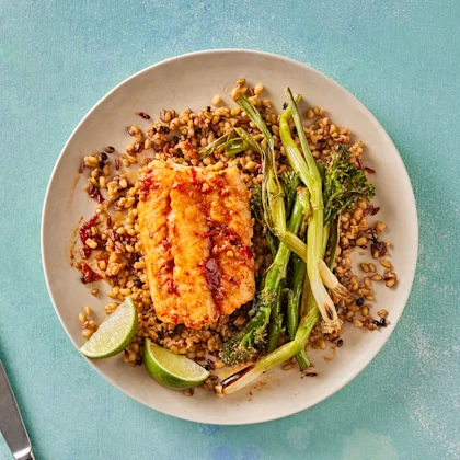 Chipotle Roasted Cod with Salad Onions