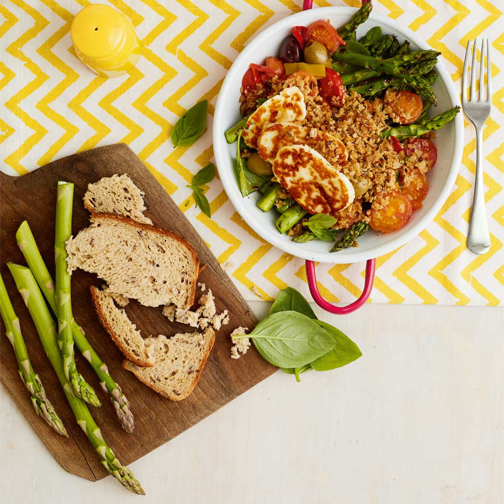 Halloumi and Asparagus Gratin