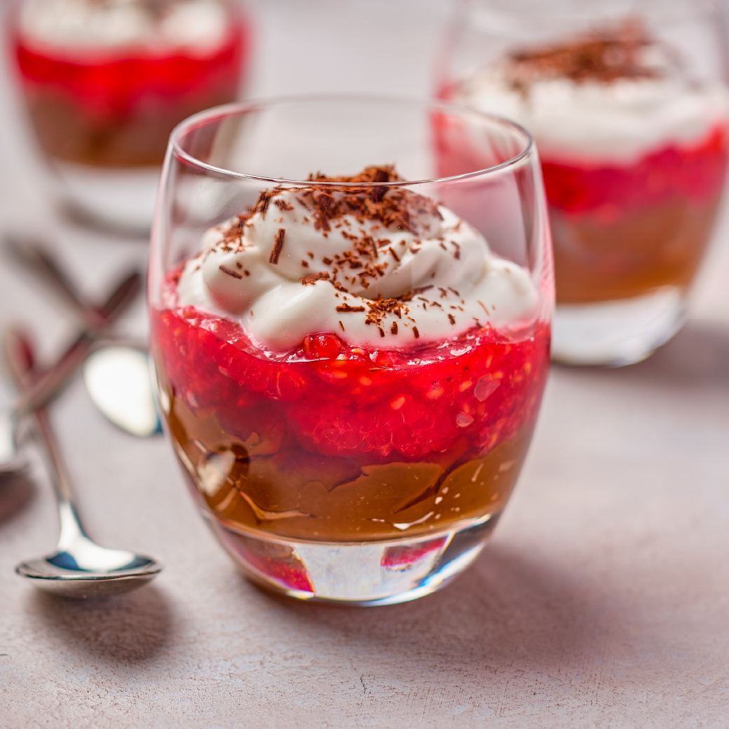 Chocolate Raspberry Parfait Puds